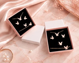 Conjunto Mariposas Niñas Rosa y Dorado