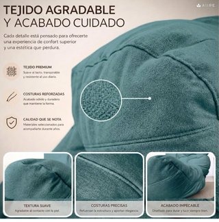 Aiire Puff Salón XXL Diseño Tela Teal
