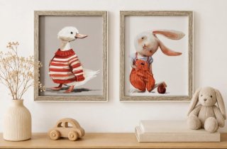 Cuadros Infantiles Bebé: Oca y Conejo