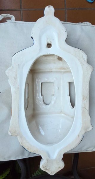 Farol Cerámica Artesanal Naranja y Blanco