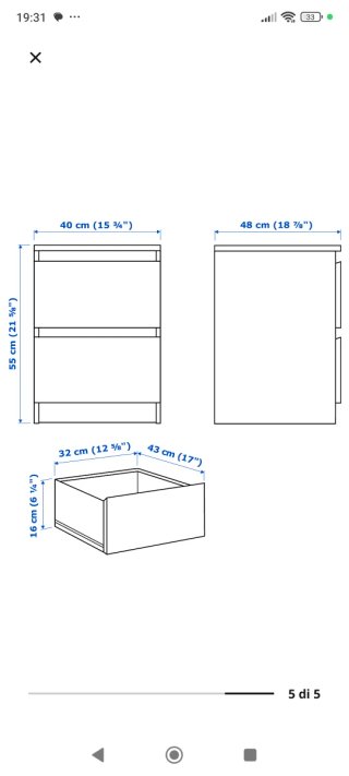 Coppia comodini Malm Ikea bianchi