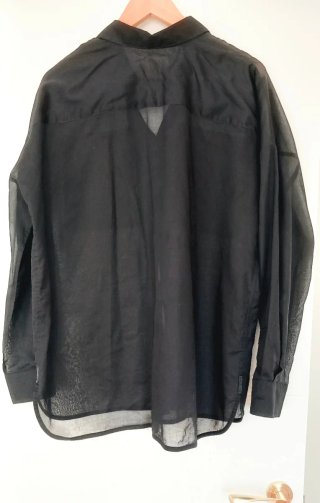 Blusa Camisa Negra Transparente Talla 42-44