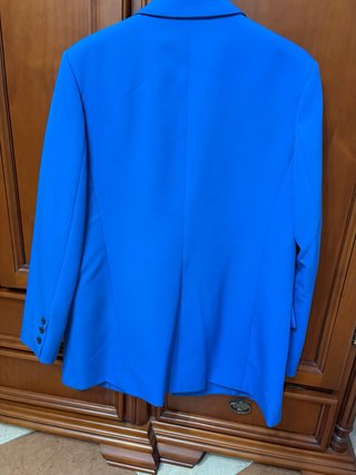 Blazer Stradivarius Azul Doble Botonadura