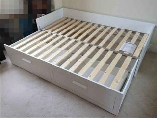 Cama Diván IKEA BRIMNES Blanca con Cajones