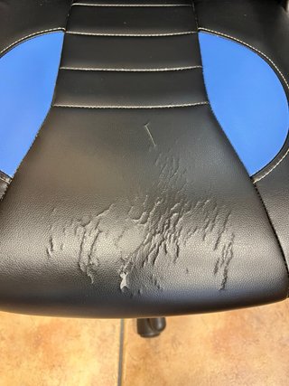 Silla de escritorio negra y azul