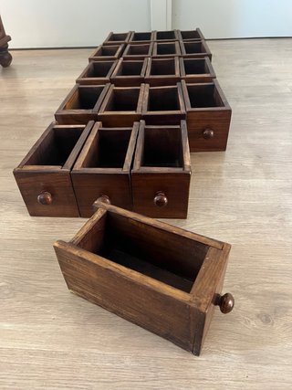 Cajonera Artesanal Madera Maciza 20 Cajones
