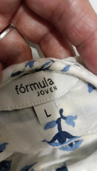 Vestido blanco estampado azul