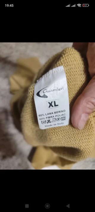 Cardigan Uomo 100% Lana Merino Guarnieri Beige