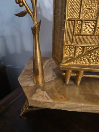 Reloj de sobremesa dorado Art Déco solo recogida