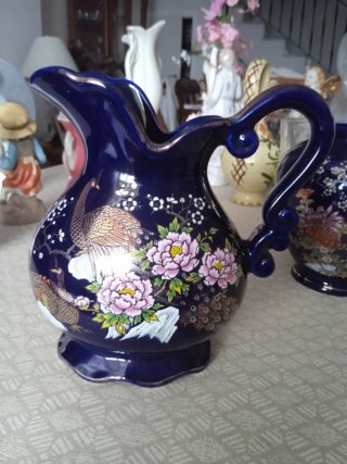 Jarrón porcelana chino pavo real