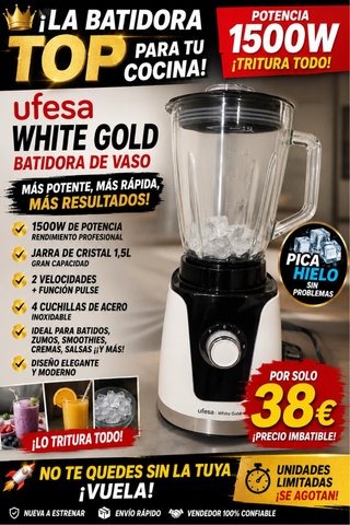 Batidora Ufesa White Gold 1500W