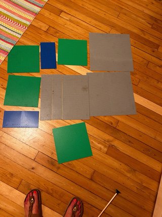 Lego Placas Base Azul, Verde y Gris