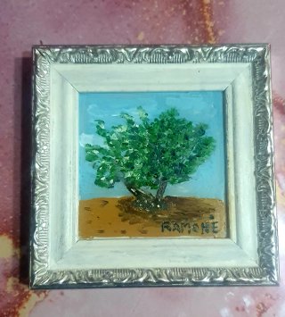 Cuadro árbol pintado 15x15cm