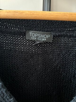 Jersey Topshop negro con flecos