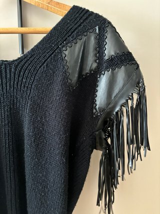 Jersey Topshop negro con flecos
