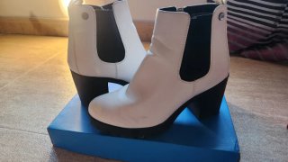 Botas blancas tacón ancho
