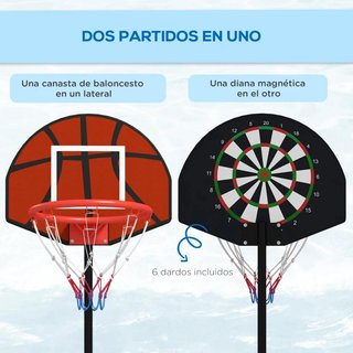 Canasta de Baloncesto Ajustable con Diana Negro
