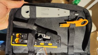 Kit crimpadora RJ45 y test red