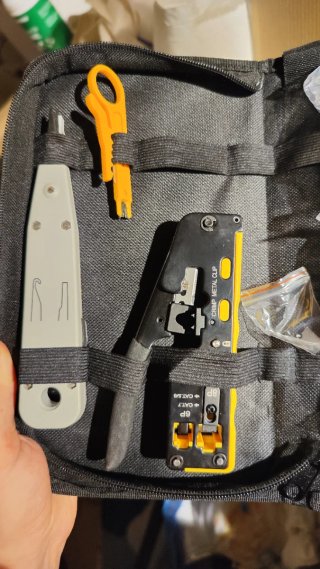 Kit crimpadora RJ45 y test red