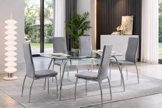 Mesa Comedor Cristal + 6 Sillas