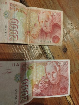 Billetes Pesetas España 2000 y 5000