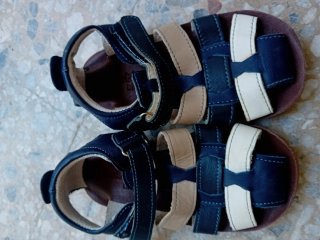 Sandalias Infantiles Azul y Beige