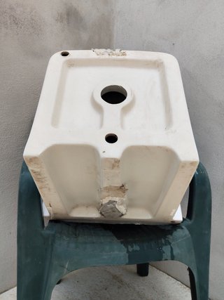 Lavadero de cerámica blanco