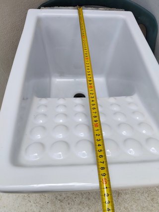 Lavadero de cerámica blanco