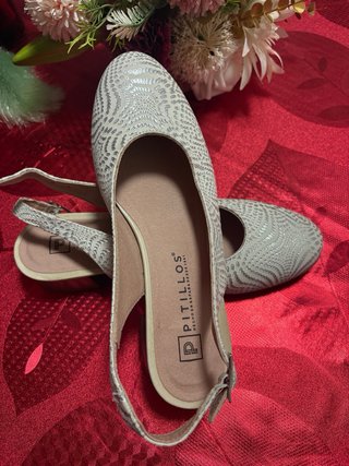 Zapatos Pitillos Mujer Talla X Color Blanco/Plata