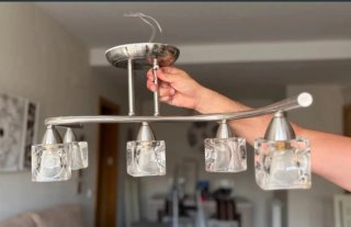 Lámpara de techo moderna metal y cristal