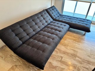 Sofá Cama Modular Gris 2 Piezas