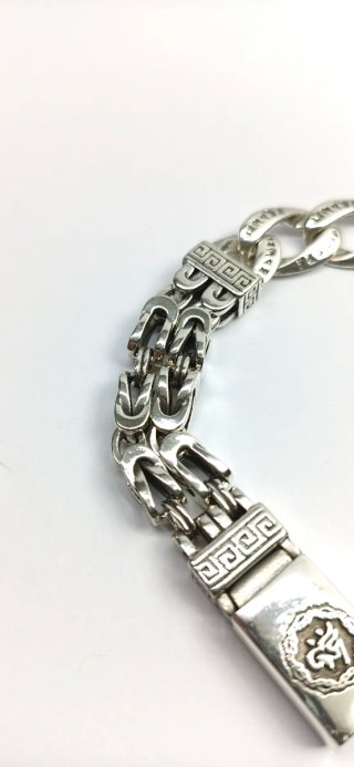 Pulsera eslabones gruesos de plata 925 hombre