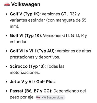 Amortiguadores KW Golf 5