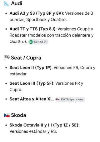 Amortiguadores KW Golf 5