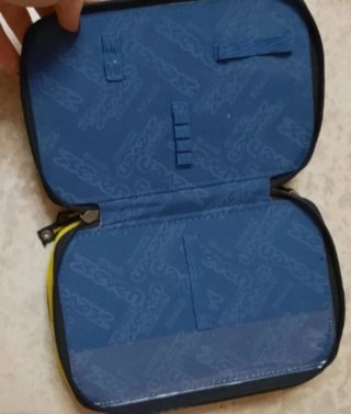 Astuccio Seven 3 zip colori blu e bianco