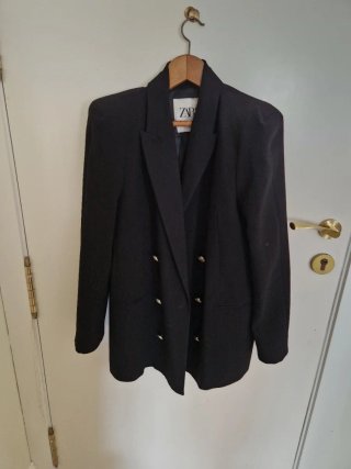 Blazer Zara Negro Doble Botonadura