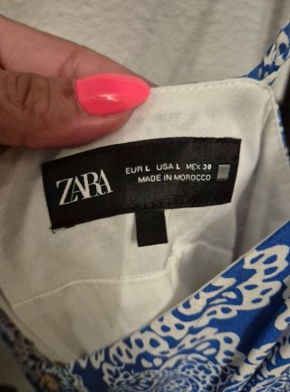 Mono Zara Estampado Azul Talla L