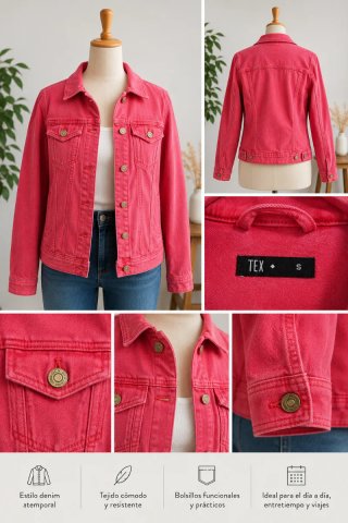 Chaqueta vaquera TEX roja talla S