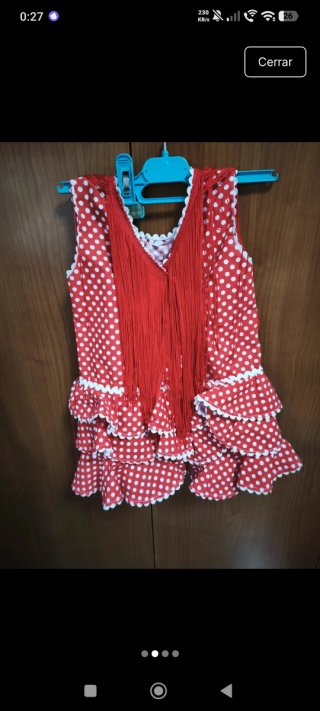 Vestido de gitana rojo con lunares blancos