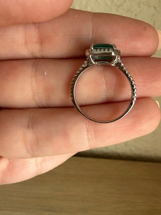 Anillo Plata 925 Talla 7/17 Esmeralda