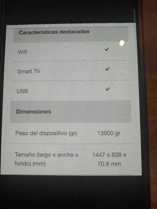 Televisión de 65 pulgadas marca LG NANO 4K UHD AI