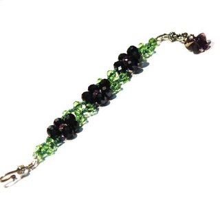 Pulsera Margaritas de Cristal y Mariposa Lila