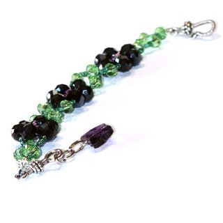 Pulsera Margaritas de Cristal y Mariposa Lila