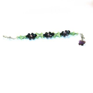 Pulsera Margaritas de Cristal y Mariposa Lila