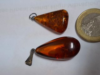 2 Colgantes Ámbar Báltico Natural