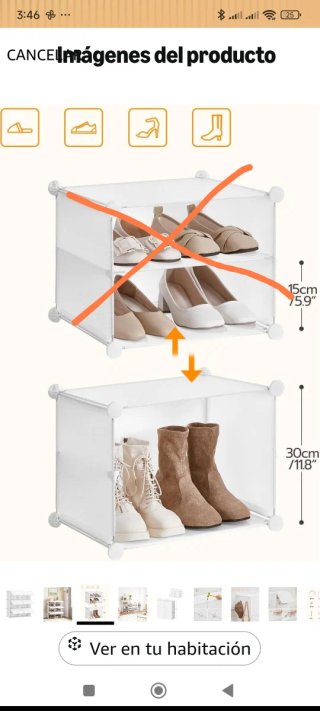 Armario zapatero modular plástico blanco