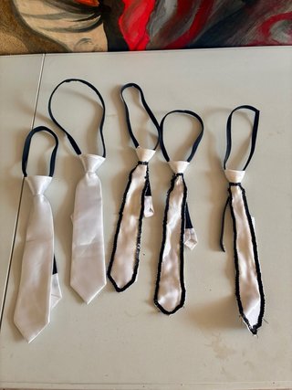 Lote 5 corbatas blancas