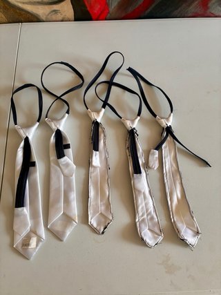 Lote 5 corbatas blancas