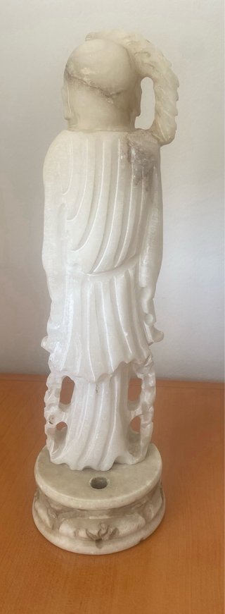 Figura Oriental Antigua Alabastro Tallada a Mano