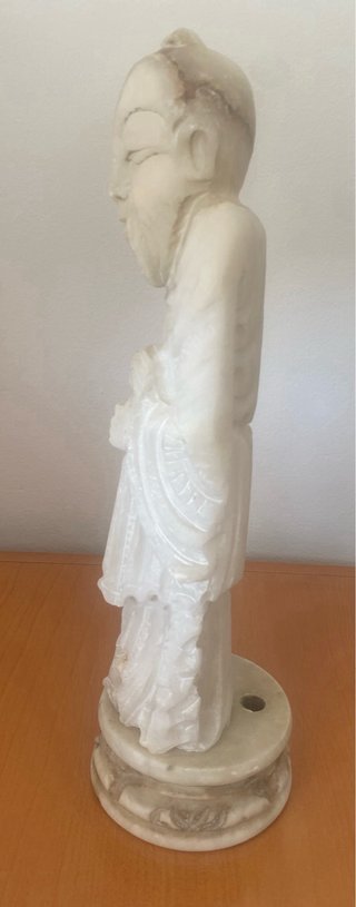 Figura Oriental Antigua Alabastro Tallada a Mano
